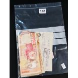 BAG OF OLD CURRENCY NOTES