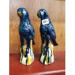 PAIR OF ANTIQUE ORIENTAL PARROTS