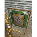 STAINED GLASS FIRE SCREEN
