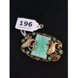 ANTIQUE CHINESE JADE PLAQUE BROOCH
