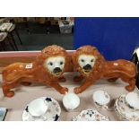 PAIR OF VINTAGE LION FIGURES