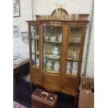 EDWARDIAN INLAID BOWFRONTED DISPLAY CABINET