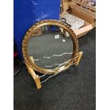 GILT FRAMED MIRROR AND WINERACK