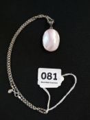 SILVER PINKSTONE DROP ON SILVER CHAIN