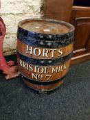 OLD ADVERTISING WOODEN BARREL