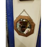 ARTS AND CRAFTS BRASS WALL MIRROR