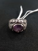 ANTIQUE SILVER AMETHYST RING