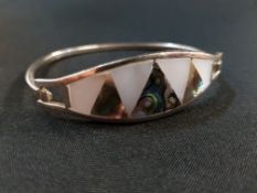 SILVER MOTHER OF PEARL BANGLE