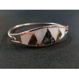 SILVER MOTHER OF PEARL BANGLE
