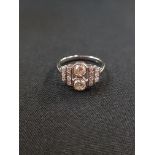 PLATINUM SET ART DECO STYLE DIAMOND (0.80 CARATS) RING SIZE N