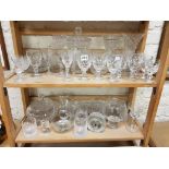 2 SHELF LOTS OF GLASSWARE