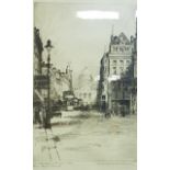 R CRESSWELL BOAK - PENCIL - CITY HALL AND DONEGALL PLACE FROM ROYAL AVENUE 9.5'(H) X 6.5'(W)