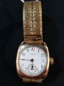 WALTHAM GOLD PLATED GENTS WRISTWATCH C1930