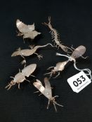 COLLECTION OF CONTINENTAL SILVER INSECTS