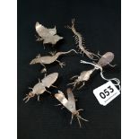 COLLECTION OF CONTINENTAL SILVER INSECTS