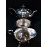 3 PIECE SILVER BACHELORS TEA SERVICE BIRMINGHAM 1919/20 CIRCA 532G