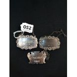 3 SILVER DRINKS LABELS