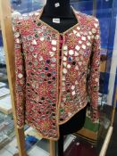 VINTAGE INDIAN HEAVILY JEWELLED SILK COAT BY XERXES.H.BLATHENA