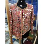 VINTAGE INDIAN HEAVILY JEWELLED SILK COAT BY XERXES.H.BLATHENA