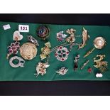 VINTAGE SILVER AND OTHER BROOCHES