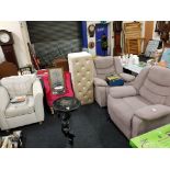 2 OCCASIONAL CHAIRS & OTTOMAN AND 2 RECLINERS