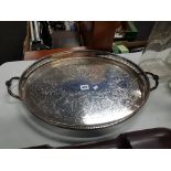 LARGE SILVER PLATE SERVING TRAY