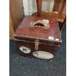 TRAVEL BOX WITH WHITE STAR LINE & CUNARD LABELS