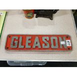 CAST IRON SIGN - GLEASON