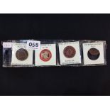 4 MASONIC TOKENS