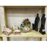 SHELF LOT OF LILLIPUT LANE AND AFRICAN FIGURES
