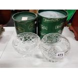 TWO BOXED TYRONE CRYSTAL BOWLS