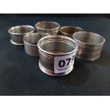 6 SILVER NAPKIN RINGS