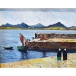 SEAN DYLAN - OIL ON CANVAS - HARBOUR SCENE