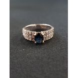 14CT GOLD SAPPHIRE AND DIAMOND RING