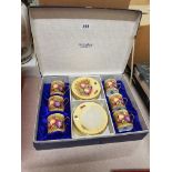 ORCHID GOLD AYNSLEY COFFEE SET BOXED
