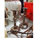 PAIR OF ARTS AND CRAFTS CANDLESTICKS