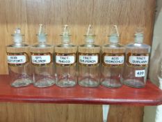 6 CHEMIST BOTTLES (MINT CONDITION)