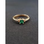 18 CARAT OLD SET COLUMBIAN EMERALD & DIAMOND RING