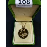 FRANKLIN MINT SILVER PENDANT ON SILVER CHAIN