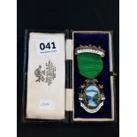 SILVER AND ENAMEL MASONIC JEWEL