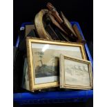 BOX LOT OF ANTIQUE AND OTHER MINIATURE PICTURES