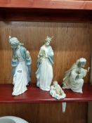 RARE NATIVITY SET OF NAO FIGURES (BABY JESUS, & 3 WISE KINGS - KING MELCHIOR, KING GASPER AND KING