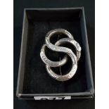 ANTIQUE WHITE METAL KNOT BROOCH