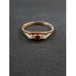 9 CARAT GOLD 3 STONE RING