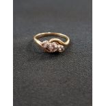 18 CARAT GOLD 3 STONE DIAMOND RING (NO HALLMARK BUT HAS BEEN TESTED)