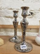 PAIR OF SILVER PLATED CANDLESTICKS