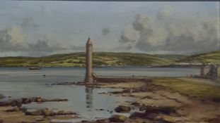 SAM MCLARNON - OIL ON CANVAS - LARNE LOUGH 24(W) X 14(H)