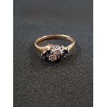 9 CARAT GOLD DIAMOND SAPPHIRE RING