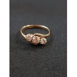 9 CARAT GOLD 3 STONE RING