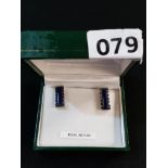 PAIR OF SILVER LAPIS EARRINGS